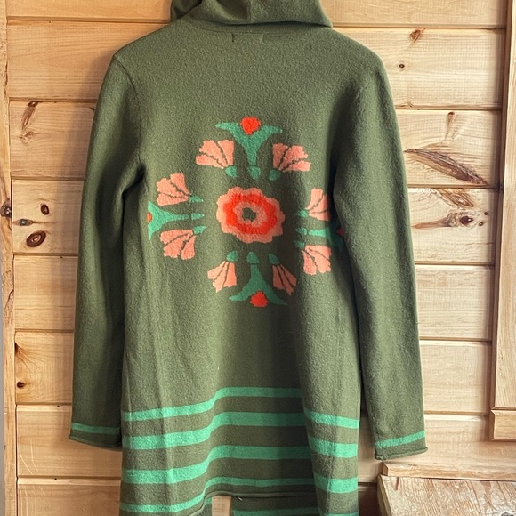 Toad & Co Wool Merino Heartfelt Hoodie Cardigan Green Olive size XS - Picture 4 of 12